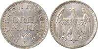  3 RM   31224E~1.1-GG-b 3 Reichsmark  1924E prfr/stgl leichtes Zainende ... 285,00 EUR Differenzbesteuert nach §25a UstG zzgl. Versand
