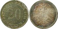 d  00574B~1.1a-GG-PAT 20Pfennig  1874B prfr/stgl. !!! herrliche Patina TOP, WS: Erstabschlag J 005