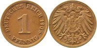 d 1 Pf P01008G2.5 1 Pfennig  1908G Punkt an8gelehnt J 010/ 01.97gesehen