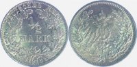 d  P01618F2.0 1/2 Reichsmark  1918F vz offene 8 J 016