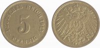     U01213-2.5 5 Pfennig  o.Mzz. ss/vz!!! J 012 85,00 EUR Differenzbesteuert nach §25a UstG zzgl. Versand