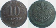 d  P29816A3.0 10 Pfennig  1916A ss D15 J 298