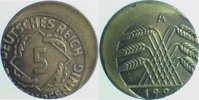  5 Pf   P30824A2.0b 5 Pfennig  1924A D15 vz J 308 28,00 EUR Differenzbesteuert nach §25a UstG zzgl. Versand